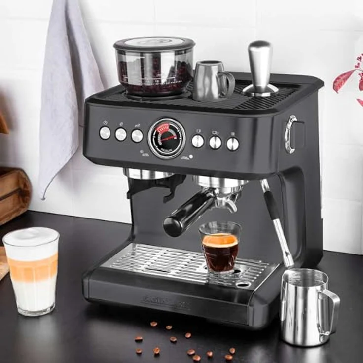 Gastroback 42627 Design Espresso Advanced Urban Duo, Zweikreis-Thermoblock-Siebträger-Espressomaschine mit integriertem Mahlwerk und 30 Mahloptionen, Mehrfarbig – Bild 6