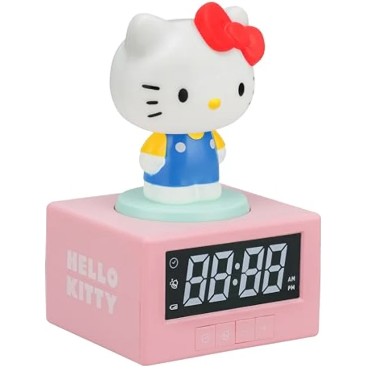 Paladone Hello-Kitty Kinderwecker, digitaler Wecker mit Nachtlicht und Musik, offizielles Sanrio Lizenzprodukt – Bild 1