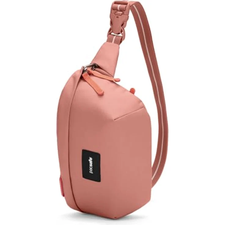 Pacsafe Sling Pack, Umhängetasche mit RFID-Blocker und Schnittschutz, 2,5 l Volumen, Rose – Bild 4