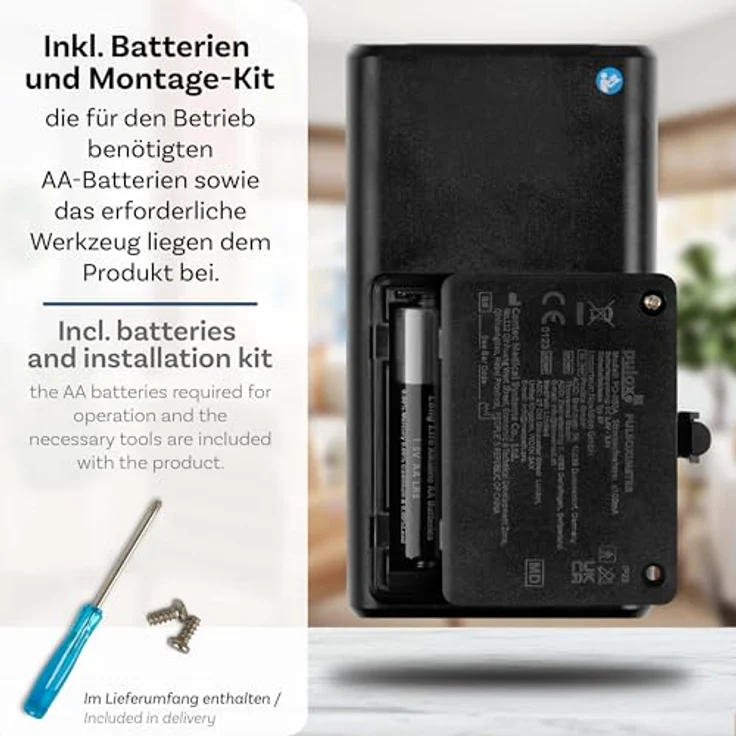 Pulox Pulsoximeter PO-650A, Handheld Puls- und SpO2-Messgerät mit externem Sensor für Langzeitmessung und akustischem Warnsignal, in Blau – Bild 3