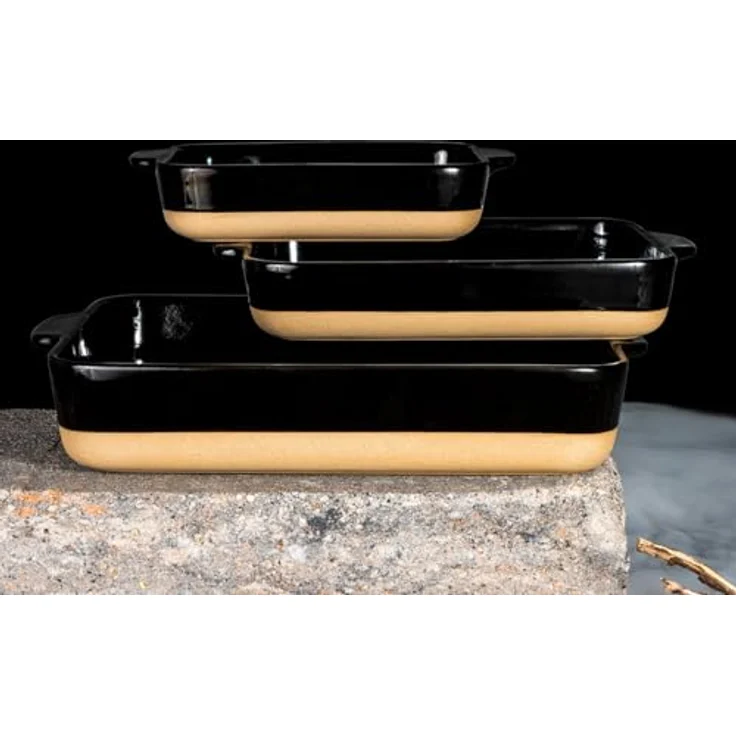 Lurch Terra Nova Ofenform S, Keramik, 24,6x16,5x5,1cm, schwarz/creme, temperaturbeständig bis 250°C, recyclebares Material, leicht zu reinigen – Bild 3