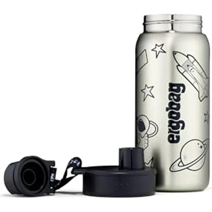 ergobag Edelstahl Trinkflasche, 0,5 Liter, geschmacks- und geruchsneutral, einfach zu reinigen – Bild 3