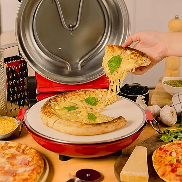 Cecotec Elektrischer Grillofen für Pizza Fun Pizza&Co Mamma Mia, 1200 W, 15-Minuten-Timer, 420ºC in 3 Minuten, Steinbackplatte, Keramikkochfeld, kühler Griff – Bild 5