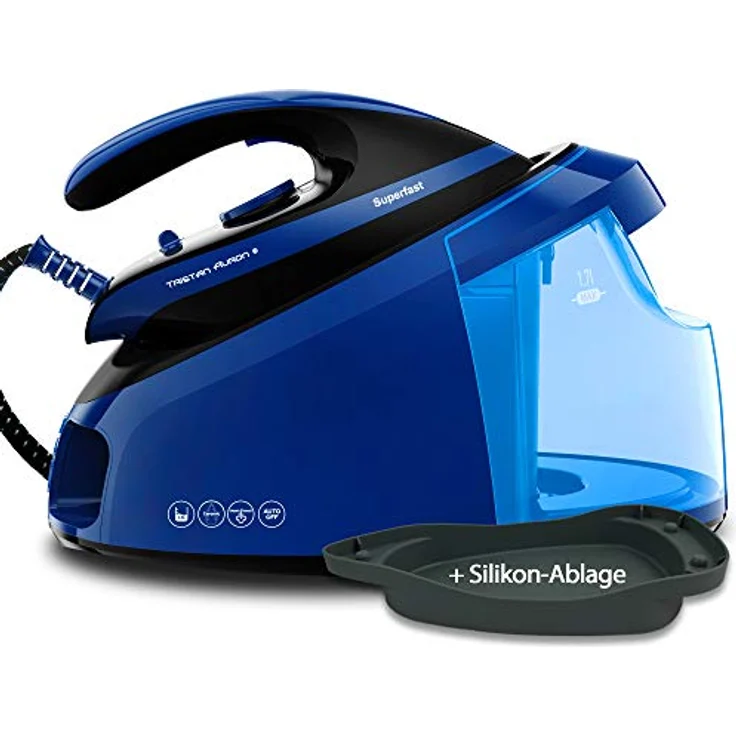 Tristan Auron Dampfbügelstation Superfast, 2800W, 6.5bar, 420g/Min, 1,7L Wassertank, Sicherheitsabschaltung, vertikales Bügeln, blau – Bild 1