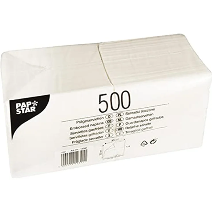 PAPSTAR Servietten, 330 x 330 mm, 1-lagig, weiß – Bild 2