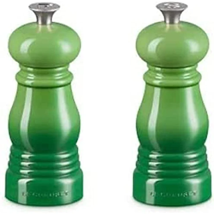 Le Creuset Kleines Mühlenset, Salz- und Pfeffermühle, ABS-Kunststoff, Je 5 x 5 x 12,1 cm, Keramik-Mahlwerk, Bamboo, 44900114080000 – Bild 1
