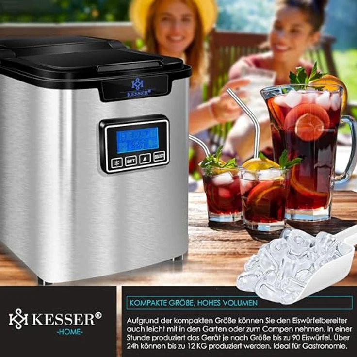 Kesser Eiswürfelbereiter Eiswürfelmaschine Edelstahl 150W – Bild 5
