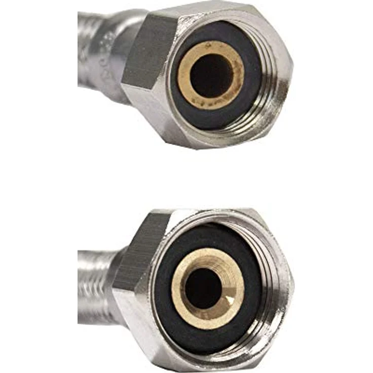 KLASEBO® Panzerschlauch Flexschlauch, Edelstahl, 3/8" x 1/2", 1000mm, DN8, DVGW-zertifiziert, lebensmittelecht – Bild 2