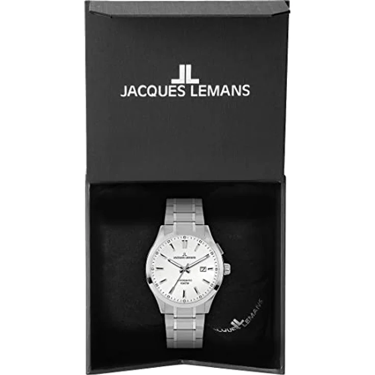 JACQUES LEMANS Herrenuhr, Hybromatic Uhren Männer, Chronograph aus massivem Edelstahl mit Metall Armband, Herrenuhr großes Ziffernblatt - Suit for Men, Model 1-2130F, Arm Herrenuhr groß – Bild 3