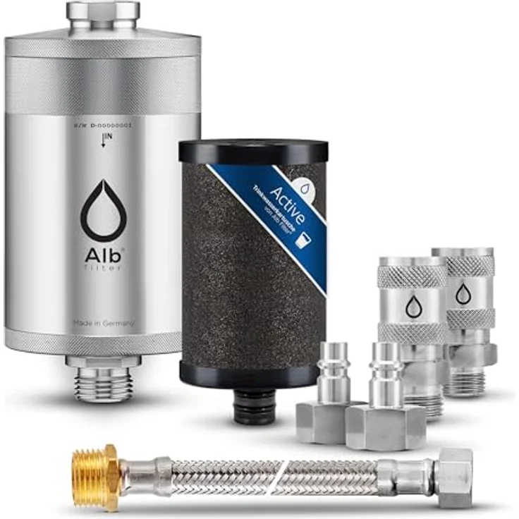 Alb Trinkwasserfilter Active, Wasserfilter mit Edelstahlgehäuse und Aktivkohlepatrone zur Schadstoffreduktion – Bild 9