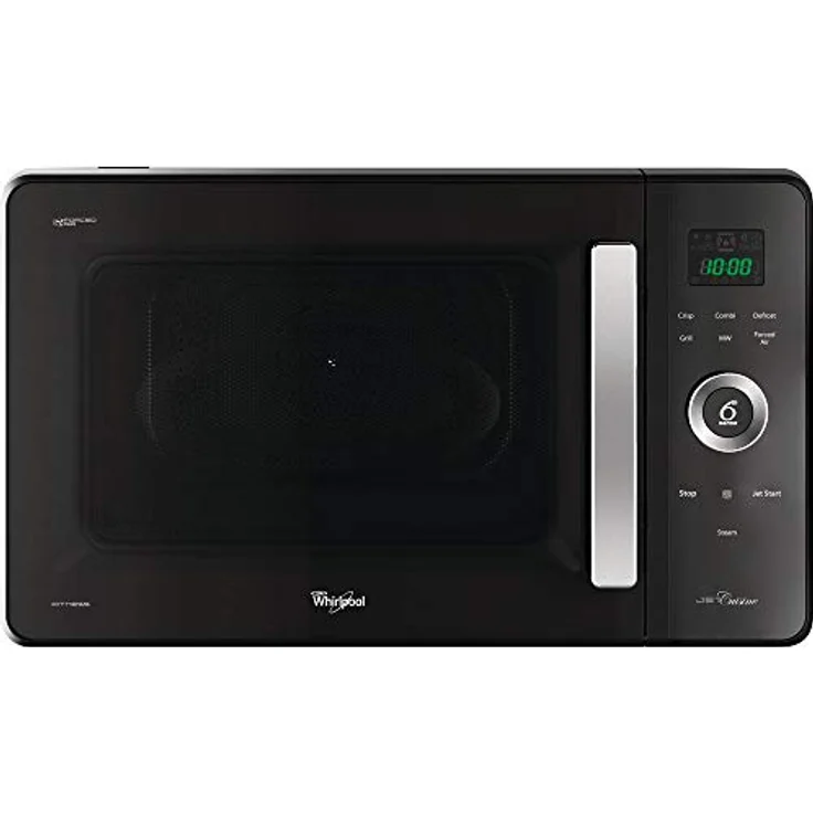 Whirlpool JQ 280 MB Mikrowelle, Standgerät, Thermobelüftet kombiniert, Freistehend mit Dampfgarer Bassa Teller Crisp und Griff, 30 Liter Garraum, Schwarz – Bild 3