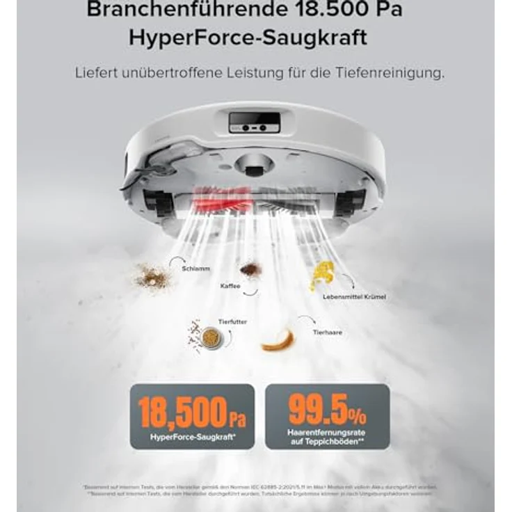Roborock Qrevo Edge Saugroboter mit Wischfunktion, 18.500Pa Saugkraft, AdaptiLift™ Chassis, FlexiArm Design™, Dual Anti-Tangle-System, Hebarer Wischmopp, Sprachsteuerung „Hello Rocky“ – Bild 4