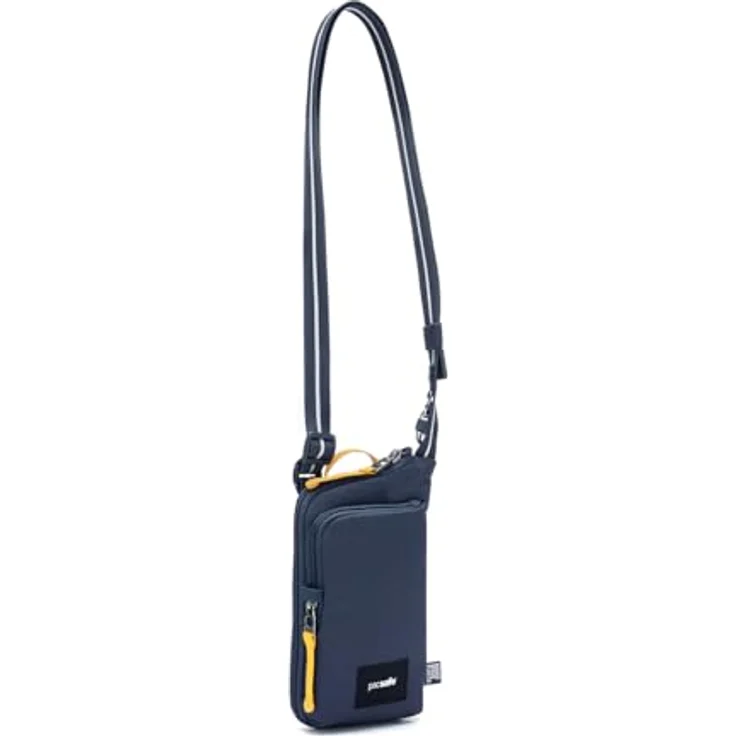 Pacsafe GO Tech, Anti-Diebstahl Handtasche aus reiß- und schnittfestem Material, Blau mit RFID-Schutz – Bild 3