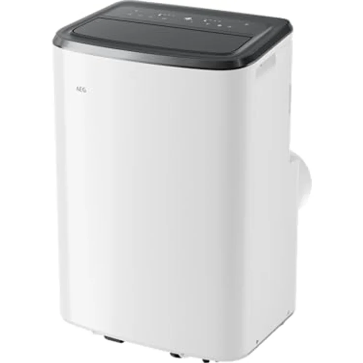 AEG Comfort 6000 AXP26U339CW mobiles Klimagerät, 30-40 m², LED-Display, Touch-Bedienung, App-Steuerung, Kühl-, Ventilator- und Entfeuchtungsfunktion, 64 dB(A), weiß/schwarz – Bild 4
