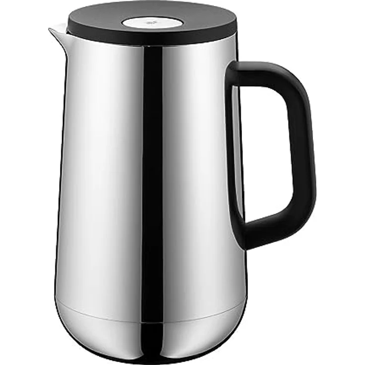 WMF Isolierkanne Thermoskanne Impulse Cromargan Edelstahl, 1,0 l, für Tee oder Kaffee, Druckverschluss hält Getränke 24h kalt und warm – Bild 2