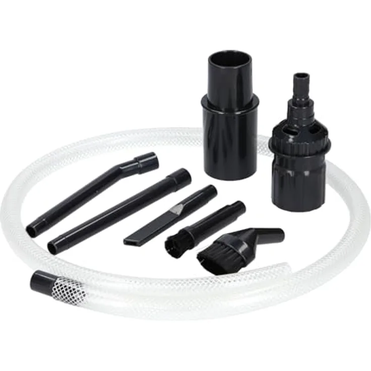 McFilter Universal Staubsaugerdüsen-Set 8-teilig, Ø 32/35 mm, mit Fugendüse, Staub- und Möbelpinsel, Schlauchverlängerung für gründliche Detailreinigung von Hobby, Computer, Auto und Modellbau