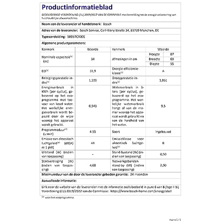 Bosch SBD6TCX00E, Geschirrspüler, A, Geräuschemissionsklasse B, Geräuschemissionen 44 Dezibel – Bild 17