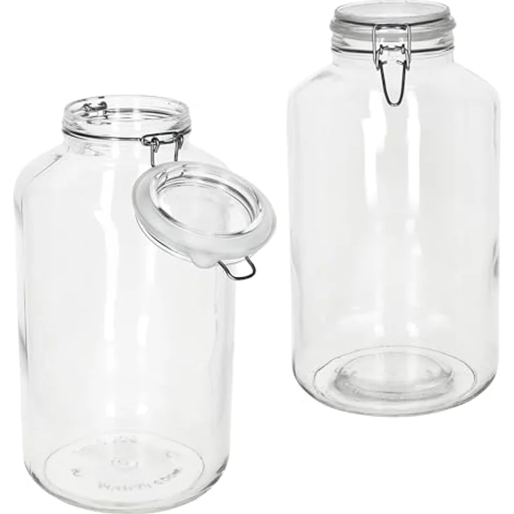 MamboCat 2x NORMA Vorratsglas 6L, luftdichtes Einmachglas aus Glas mit Bügelverschluss, spülmaschinengeeignet, transparent – Bild 2