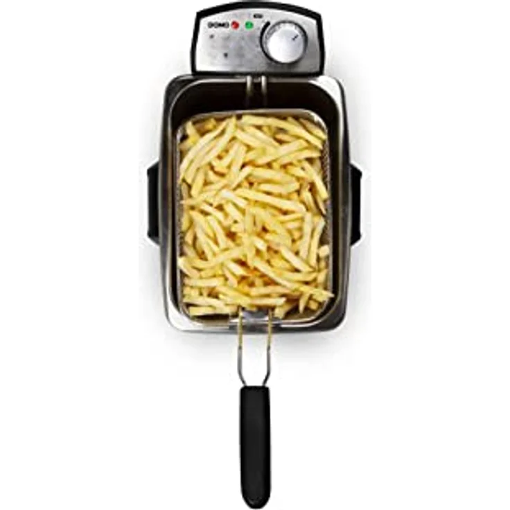 Domo DO1014FR Fritteuse, mit Öl, 3200 Watt, 4,5 Liter, Thermostat, bis 190 °C, schwarz – Bild 8