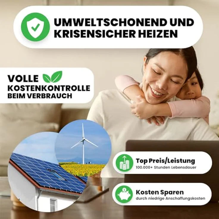 BR Bringer Infrarotheizung 1200 Watt - Energiesparend mit Smart Thermostat und Fernbedienung - 5 Jahre Garantie, TÜV GS - Deutsche Qualitätsmarke (weiß) – Bild 5