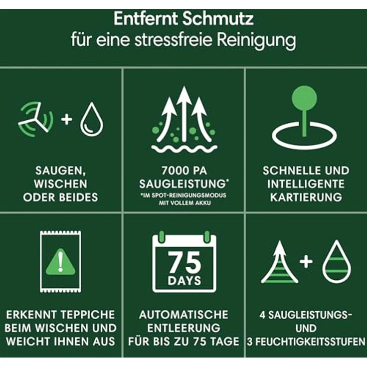 iRobot Roomba 105 Combo - Saugen + Wischen - Clearview LiDAR - 7000Pa - 120 mins - SmartScrub - Umfährt Hinderniss - Reinigungszonen - Aufladen und Fortfahren - App - Schwarz – Bild 2