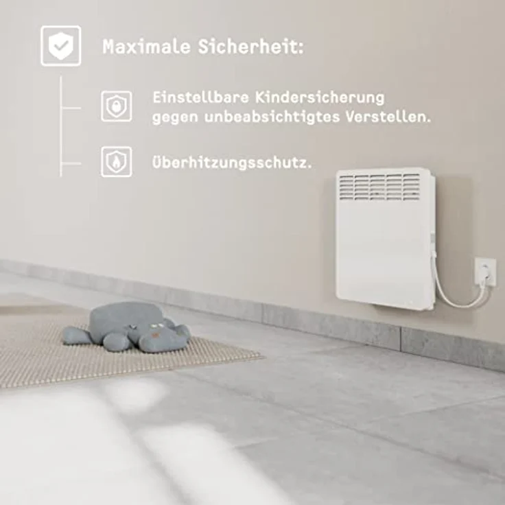 Stiebel Eltron Wand-Konvektor CNS 50 Trend für ca. 5 m², 0,5 kW, LC-Display, Wochentimer, Offene Fenster Erkennung, 236524, Konvektor – Bild 4