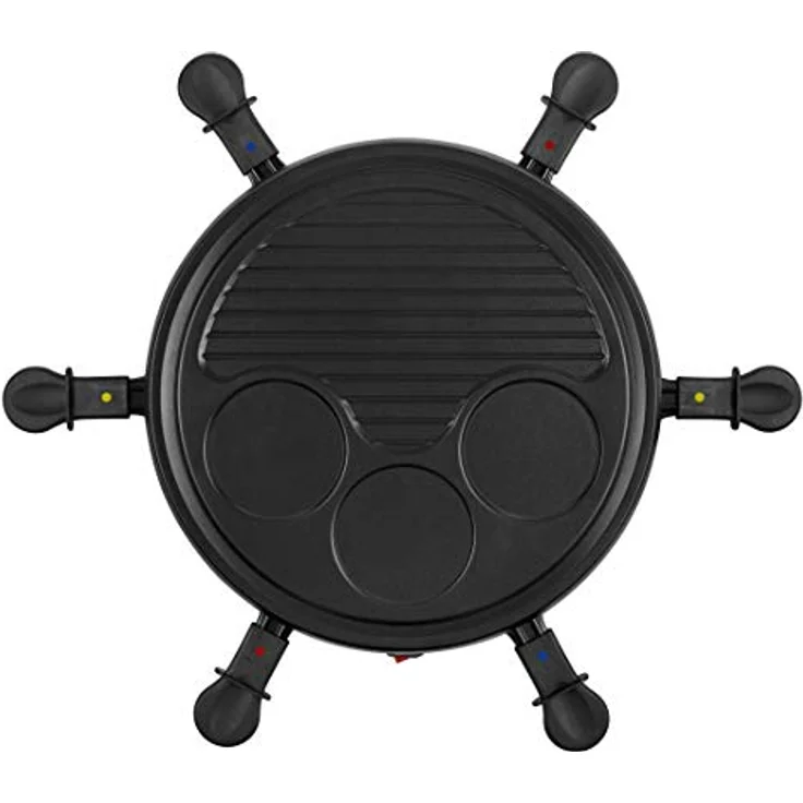 Tristar RA-2998, Raclette für bis zu 6 Personen mit 6 Pfännchen und Crêpe-und Grill-Bereich-Durchmesser 29 cm, 800 W, schwarz – Bild 7