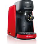 Tassimo Finesse Kapselmaschine TAS16B3 Kaffeemaschine by Bosch, 70 Getränke, intensiverer Kaffee auf Kopfdruck, Abschaltautomatik, perfekt dosiert, platzsparend, 1400 W, 0,7l, rot/schwarz