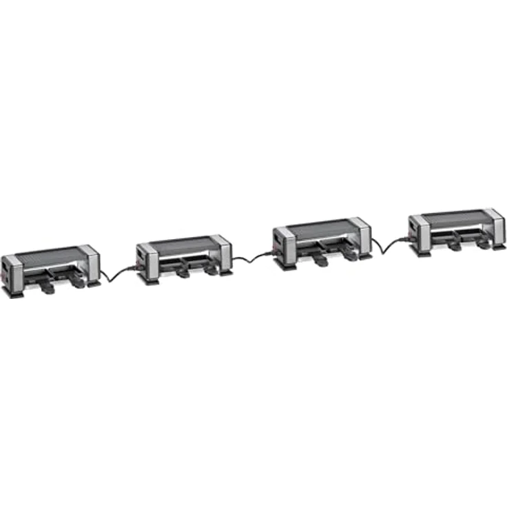 Küchenprofi Raclette VISTA2 PLUS, Raclette 2 Personen, erweiterbar bis zu 3 Geräten, Edelstahl, Antihaftbeschichtete Grillplatte, je 2 Raclette Pfännchen & Spatel, Raclette für 2 Personen – Bild 3