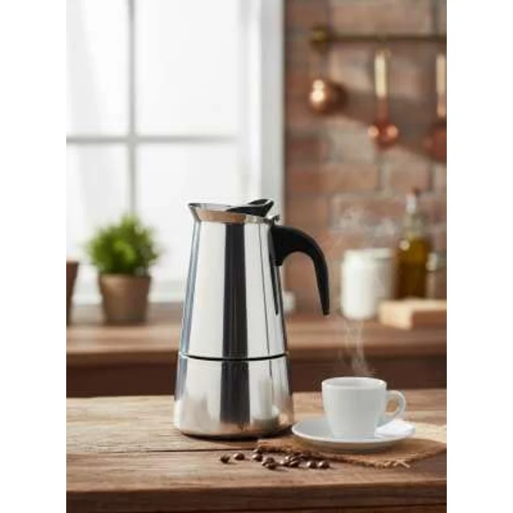 Rungassi Espressokocher Mokka Kanne 6 Tassen Edelstahl Induktion, BPA-frei, geeignet für alle Herdarten, 300 ml – Bild 2