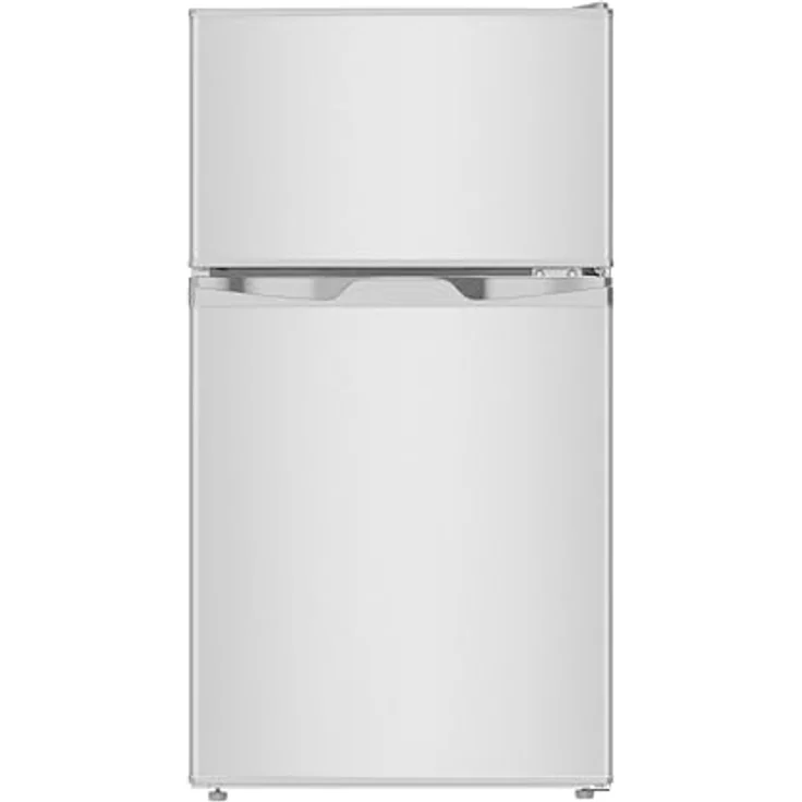 YUNA Kühl-Gefrierkombination GK85E-IX | 85cm Höhe | Inox-Look | 84 Liter Nutzinhalt |4*Gefrierfach 25 L | LED-Beleuchtung | Single/Büro Kühlschrank | 2 Böden | 2 Türfächer | Gemüseschublade – Bild 2