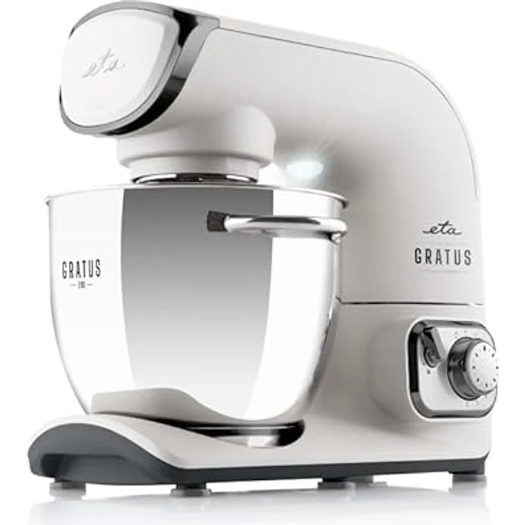 ETA Gratus Evo Küchenmaschine 1500 Watt 5.5 l Edelstahl Schüssel 8 Geschwindigkeitsstufen PULSE-Schalter Planetarisches Rührsystem Kneten,Mischen, Mixen, Schlagen, Reiben,Fleischwolf – Bild 3