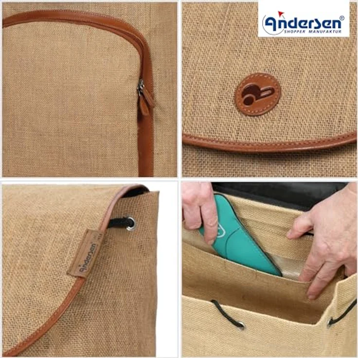 Andersen Shopper Royal Shopper Reik, Einkaufstrolley 59 cm, beige, 100% Polyester, 35 cm x 24 cm – Bild 5