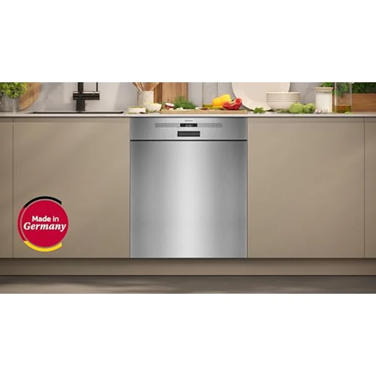 NEFF S125HCS03E, Unterbau-Geschirrspüler 60 cm mit Besteckschublade und Favoritentaste, gebürsteter Stahl – Bild 2