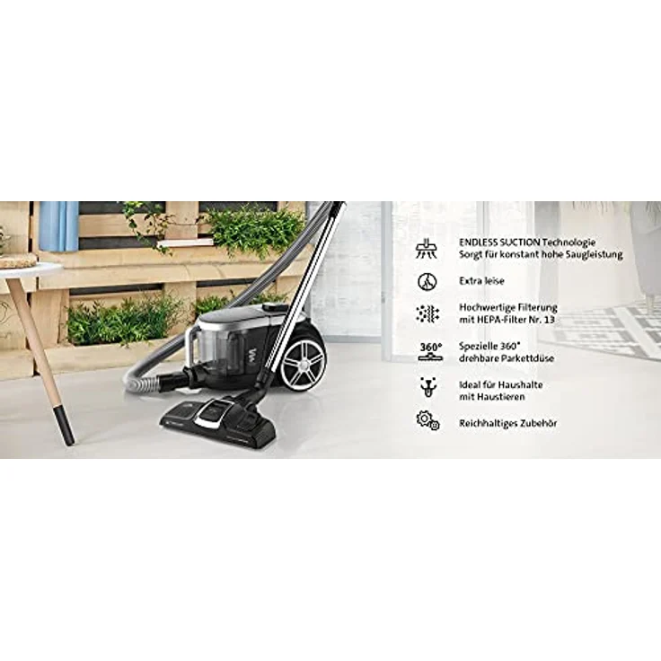 ETA Beutelloser Staubsauger I Stormy Electronic I 800W I 2.2 Liter Behälter I HEPA Filter I 72 dBa I Viel Zubehör I Bodenstaubsauger – Bild 2