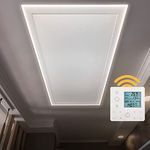Heidenfeld Infrarotheizung HF-HP500 mit Licht | 𝟭𝟬 𝐉𝐀𝐇𝐑𝐄 𝐆𝐀𝐑𝐀𝐍𝐓𝐈𝐄 - LED Rahmen - Infrarot Deckenheizung mit Thermostat - Deutsche Qualitätsmarke - Fernbedienung (800 Watt Warmweiß)