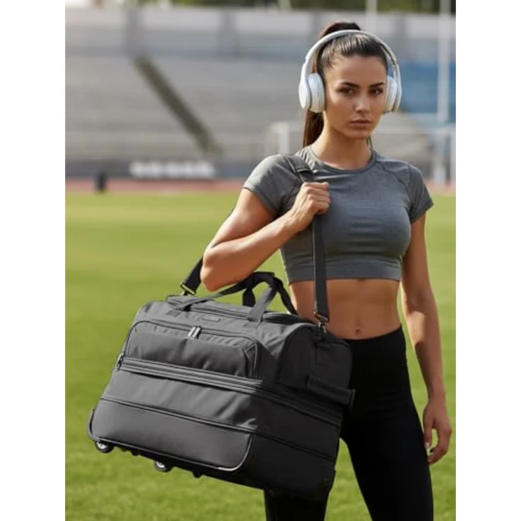 Redolz Duffle Essentials 2-Rollen Reisetasche 55 cm M mit Dehnfalte black – Bild 9