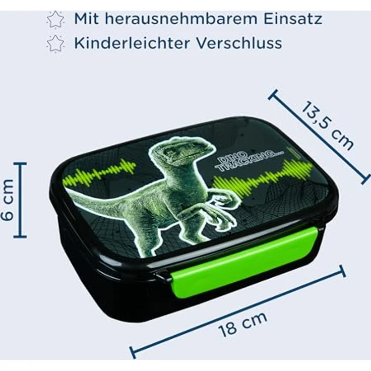 Scooli Lunchbox Jurassic World Set, 2-tlg. mit auslaufsicherer Brotzeitdose und BPA-freier Trinkflasche, 500 ml – Bild 5