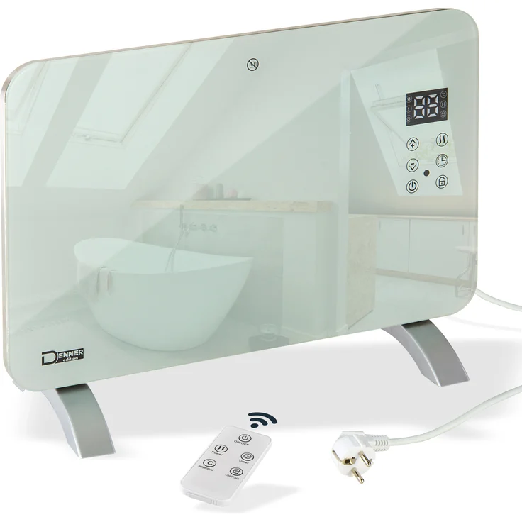 DEMA Konvektorheizer DKH 1000, 1000 Watt Heizgerät in Weiß mit Fernbedienung und einstellbarem Thermostat