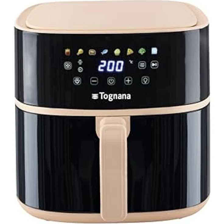 Tognana Iridea Heißluftfritteuse 8 L, digitale Steuerung, multifunktional, Champagner – Bild 1