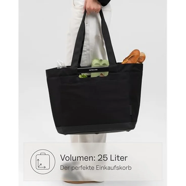 Kapten & Son Vaasa Shopper Tasche, 48 cm, schwarz, 100% Polyester, 28 cm x 30.5 cm – Bild 8