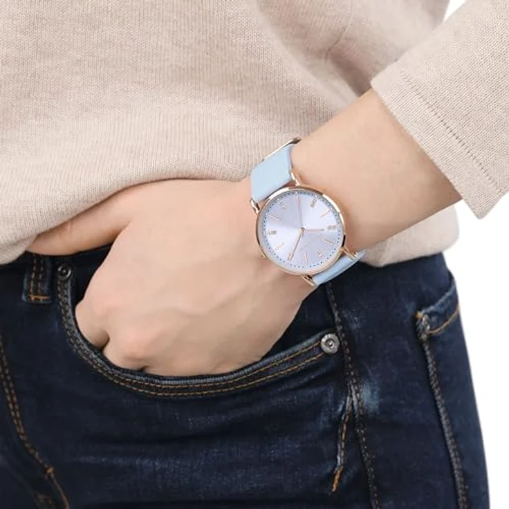 Tom Tailor Damen Armbanduhr 2100502, Silikonband mit Kristall, Gold, wasserdicht 3 bar, in Uhren Geschenkbox – Bild 2