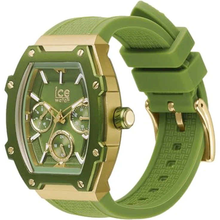 ICE-WATCH Ice Gold Forest Damenuhr mit Silikonarmband - Grünes Zifferblatt, 24-Stunden-Anzeige, leuchtende Zeiger – Bild 2