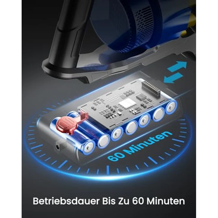 Anyson Vortex 7 Akku Staubsauger, 45KPA/550W, 60 Minuten Laufzeit, OLED-Display, Hartböden/Teppich – Bild 4