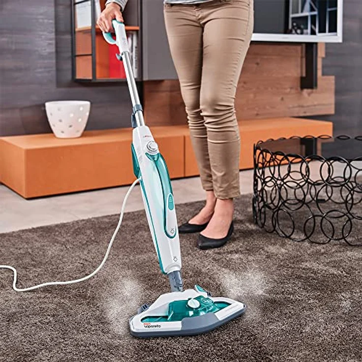 Polti Vaporetto PTEU0282 SV450_Double Dampfbesen mit integriertem Dampfreiniger,tötet und beseitigt 99,9% der Viren, Keime und Bakterien, Weiss-grün – Bild 6