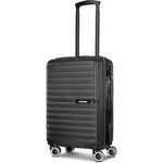 SAXOLINE Kleiner Hartgepäck Kabinen-Koffer | Cabin-Trolley 39 x 22 x 56 cm aus hochwertigem, robustem ABS Material | 4 Doppelrollen & TSA-Schloss | Fiesta Serie, für Damen und Herren, schwarz
