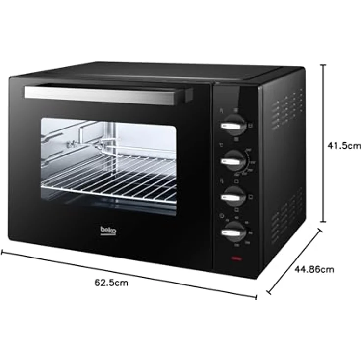 Beko BMOF60B, Minibackofen mit 60 Litern, Heißluftfunktion und 2000 Watt, schwarz – Bild 4