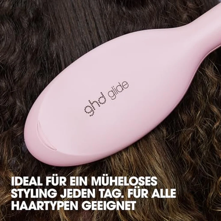 ghd glide Limited Edition Hot Brush, Pink-Sorbet mit Hitzeschutz-Etui und glänzenden Mocha Akzenten – Bild 5