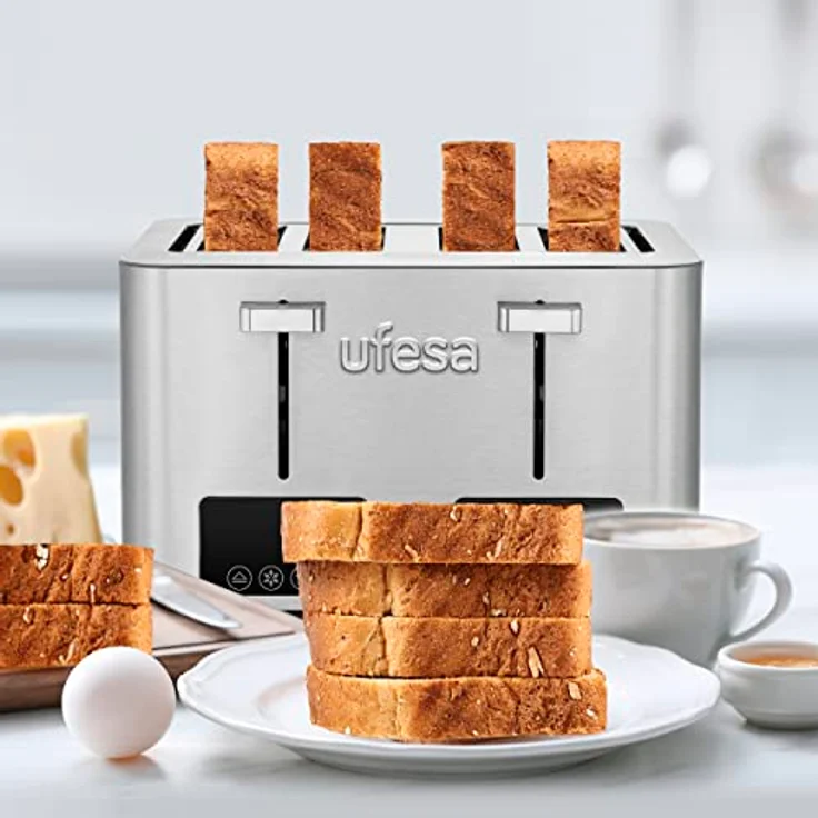 Ufesa Quartet Delux Toaster 4 Scheiben, 2 digitale LCD-Bildschirme, 1500 W, 4 breiter Schlitze, 7 Bräunungstufe – Bild 5