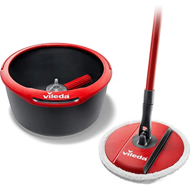 Vileda Spin & Clean, schwarz und rot, Seau Rond et compact – Bild 2